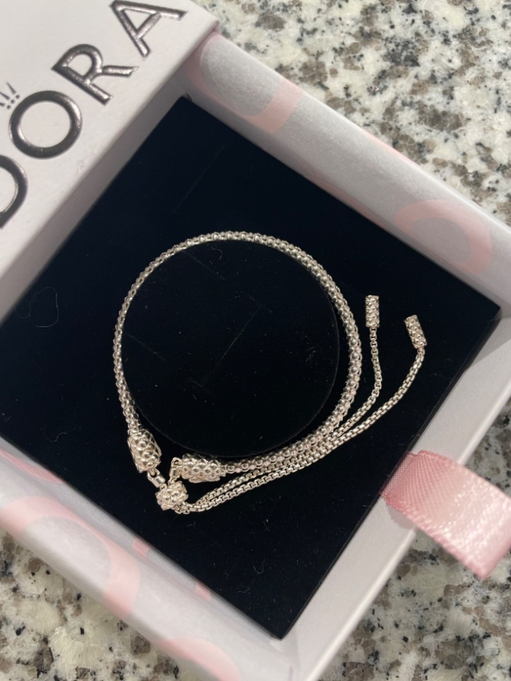 Pandora Moments Studded Chain Slider Bracelet